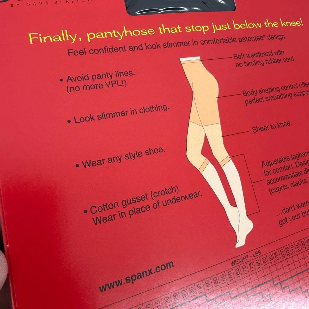 Y2K SPANX SARA BLAKELY Original Footless Bodyshaping Pantyhose Control Black A S